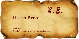 Mikita Erna névjegykártya